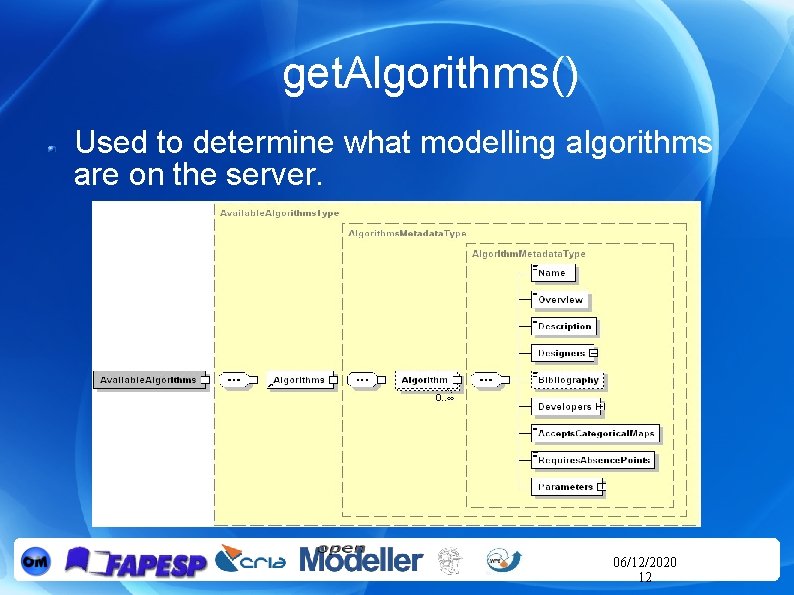 get. Algorithms() Used to determine what modelling algorithms are on the server. 06/12/2020 12