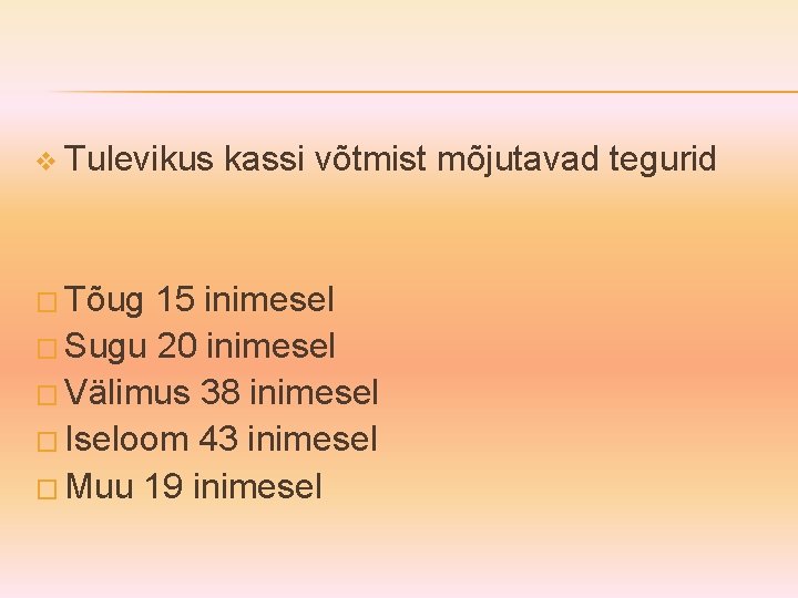 v Tulevikus � Tõug kassi võtmist mõjutavad tegurid 15 inimesel � Sugu 20 inimesel