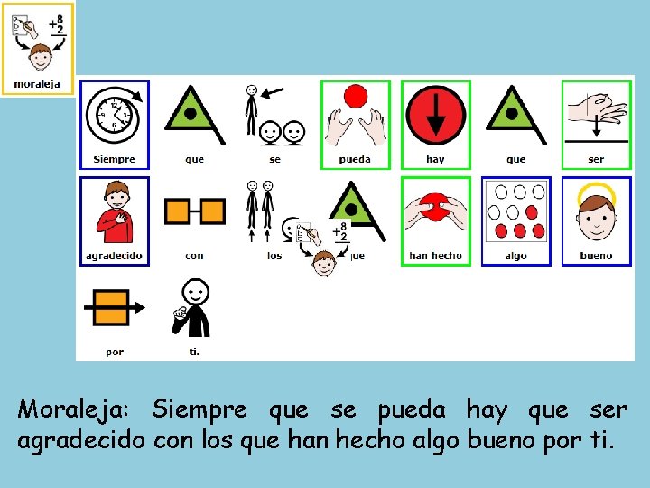 Moraleja: Siempre que se pueda hay que ser agradecido con los que han hecho