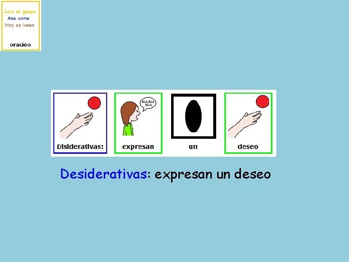 Desiderativas: expresan un deseo 