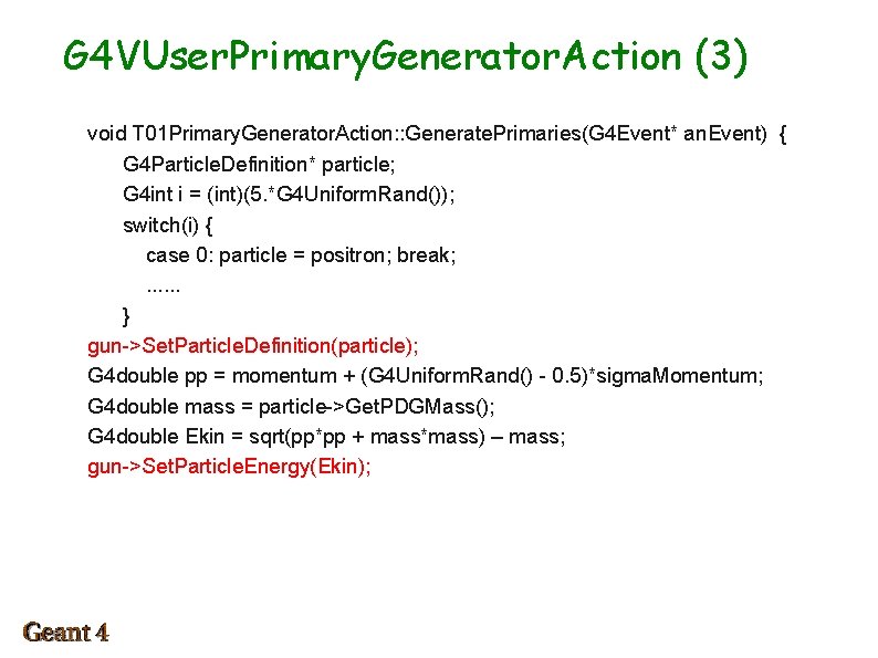 G 4 VUser. Primary. Generator. Action (3) void T 01 Primary. Generator. Action: :