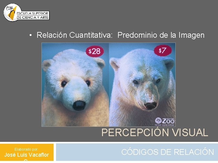  • Relación Cuantitativa: Predominio de la Imagen PERCEPCIÓN VISUAL Elaborado por: José Luis