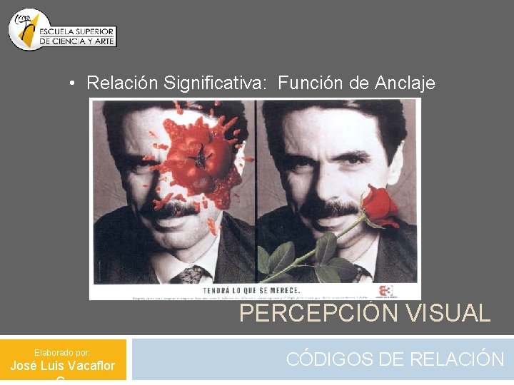  • Relación Significativa: Función de Anclaje PERCEPCIÓN VISUAL Elaborado por: José Luis Vacaflor