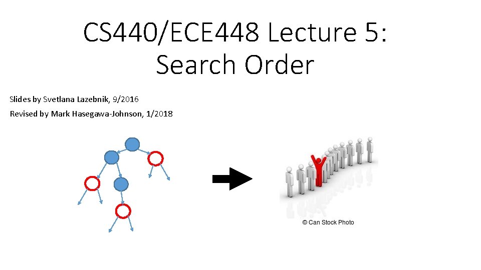 CS 440/ECE 448 Lecture 5: Search Order Slides by Svetlana Lazebnik, 9/2016 Revised by