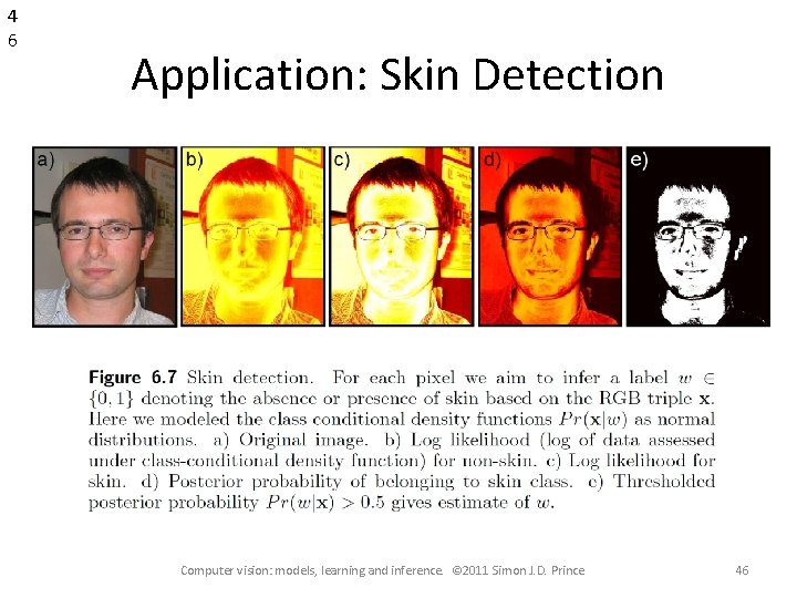 4 6 Application: Skin Detection Computer vision: models, learning and inference. © 2011 Simon