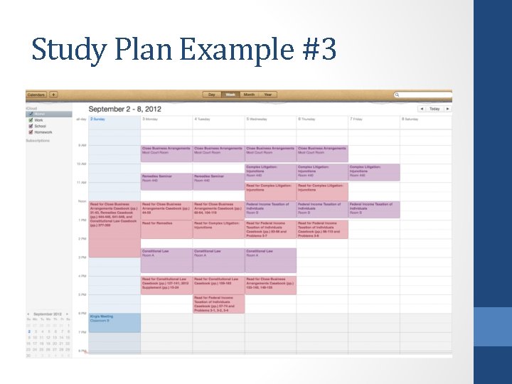 Study Plan Example #3 