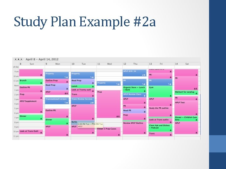 Study Plan Example #2 a 