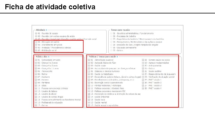 Ficha de atividade coletiva 