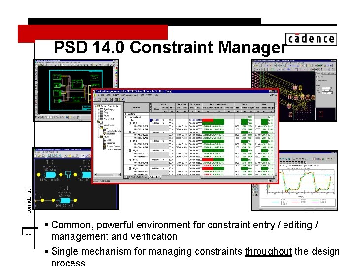 confidential PSD 14. 0 Constraint Manager 28 § Common, powerful environment for constraint entry confidential PSD 14. 0 Constraint Manager 28 § Common, powerful environment for constraint entry