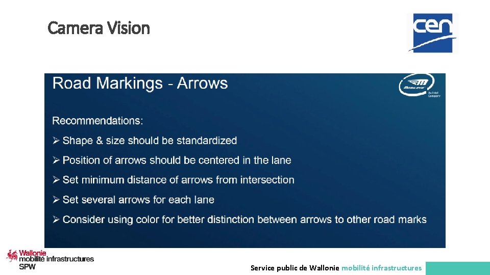 Camera Vision Service public de Wallonie mobilité infrastructures 