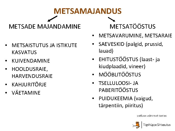 METSAMAJANDUS METSADE MAJANDAMINE • METSAISTUTUS JA ISTIKUTE KASVATUS • KUIVENDAMINE • HOOLDUSRAIE, HARVENDUSRAIE •