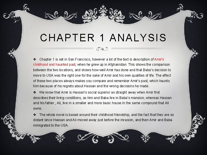 CHAPTER 1 ANALYSIS v Chapter 1 is set in San Francisco, however a lot CHAPTER 1 ANALYSIS v Chapter 1 is set in San Francisco, however a lot
