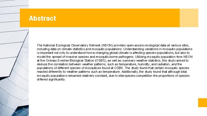 Abstract The National Ecological Observatory Network (NEON) provides open-access ecological data at various sites, Abstract The National Ecological Observatory Network (NEON) provides open-access ecological data at various sites,