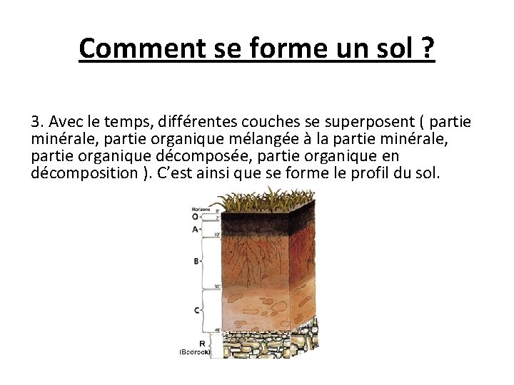 Comment se forme un sol ? 3. Avec le temps, différentes couches se superposent