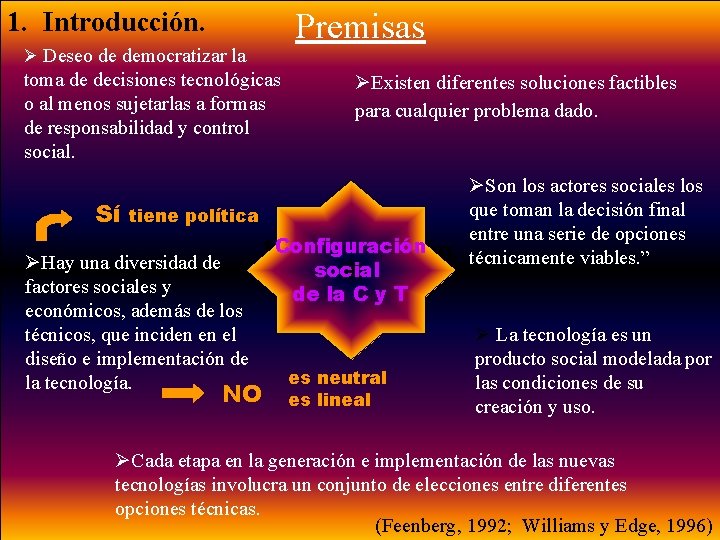 1. Introducción. Premisas Ø Deseo de democratizar la toma de decisiones tecnológicas o al