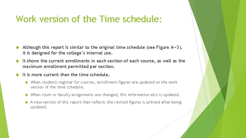 Work version of the Time schedule: Although this report Is similar to the original