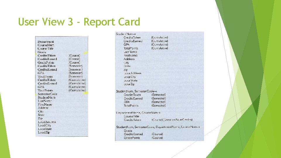 User View 3 - Report Card 