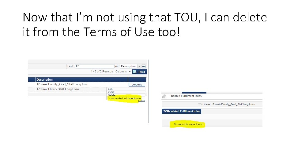 Now that I’m not using that TOU, I can delete it from the Terms