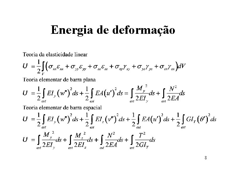 Energia de deformação 8 