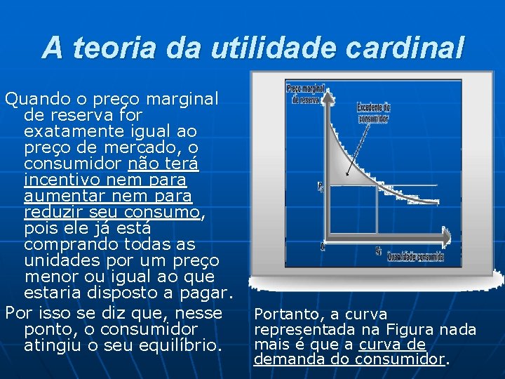 A teoria da utilidade cardinal Quando o preço marginal de reserva for exatamente igual A teoria da utilidade cardinal Quando o preço marginal de reserva for exatamente igual