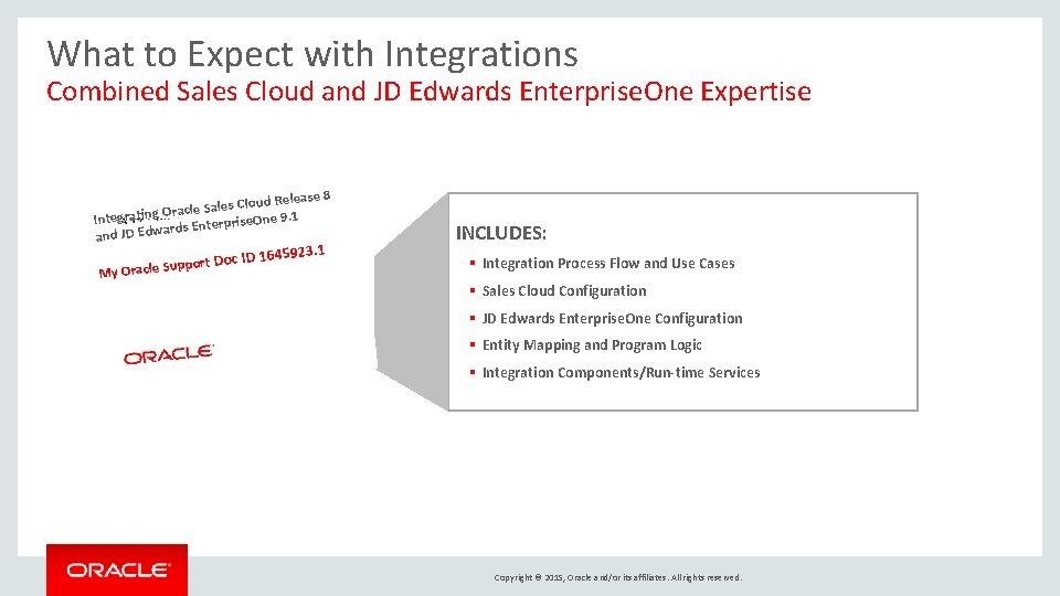 What to Expect with Integrations Combined Sales Cloud and JD Edwards Enterprise. One Expertise What to Expect with Integrations Combined Sales Cloud and JD Edwards Enterprise. One Expertise