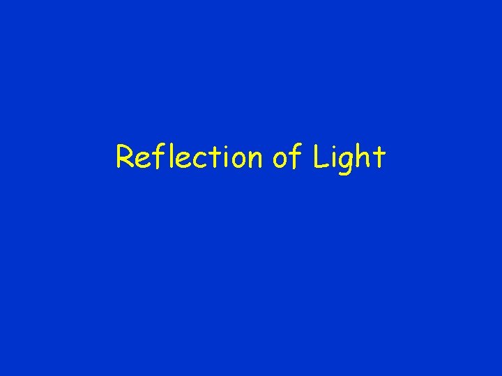 Reflection of Light 