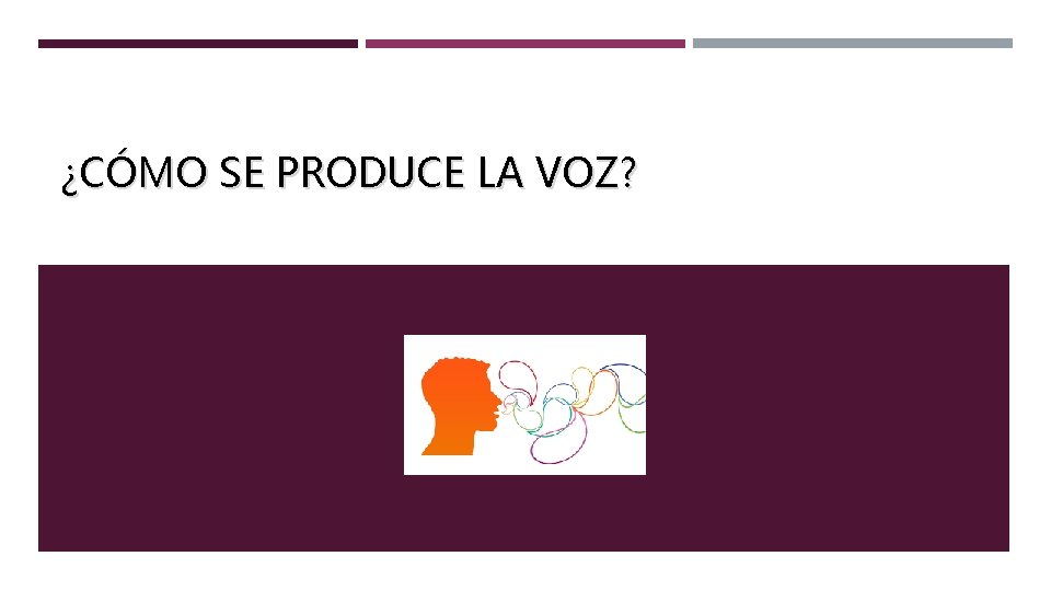 ¿CÓMO SE PRODUCE LA VOZ? ¿CÓMO SE PRODUCE LA VOZ?