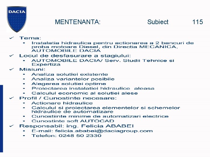 MENTENANTA: Subiect 115 