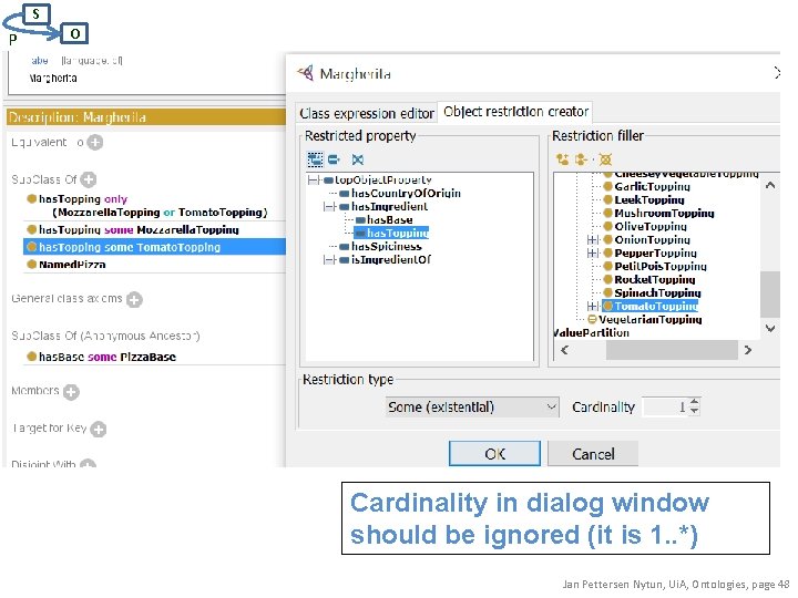 S P O Cardinality in dialog window should be ignored (it is 1. .