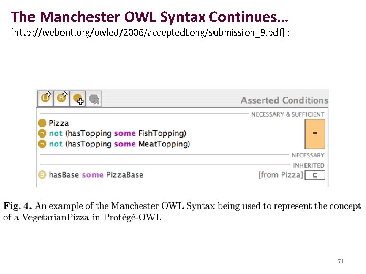 The Manchester OWL Syntax Continues… [http: //webont. org/owled/2006/accepted. Long/submission_9. pdf] : 71 