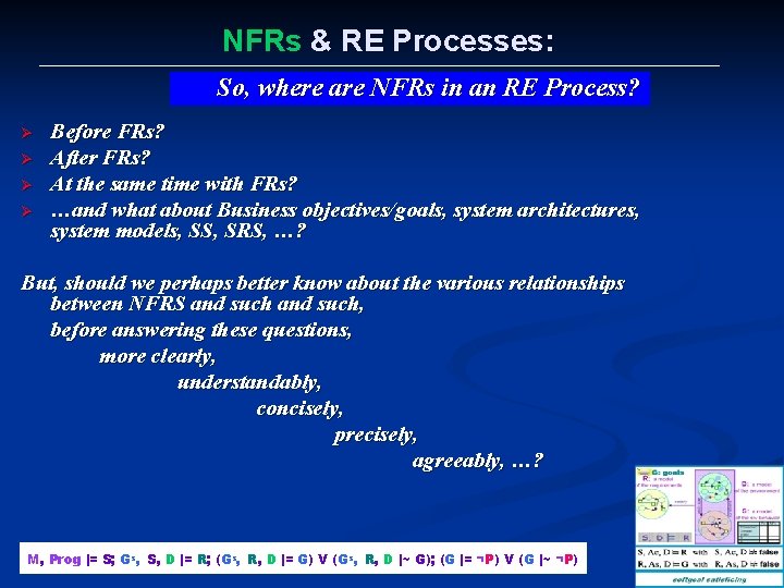 NFRs & RE Processes: So, where are NFRs in an RE Process? Ø Ø