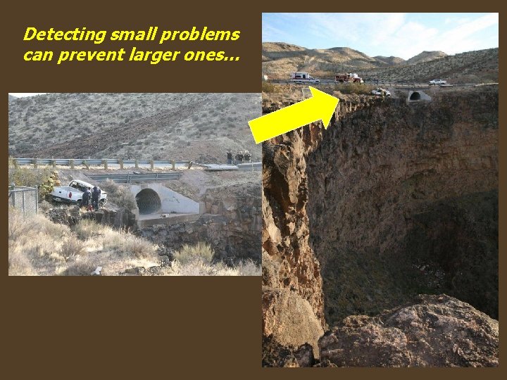 Detecting small problems can prevent larger ones… 