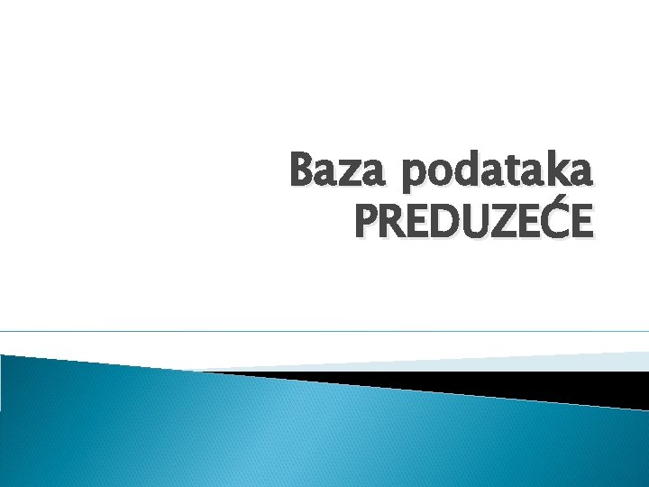 Baza podataka PREDUZEĆE 