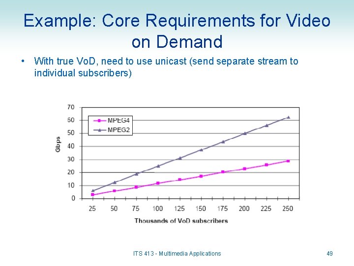 Example: Core Requirements for Video on Demand • With true Vo. D, need to