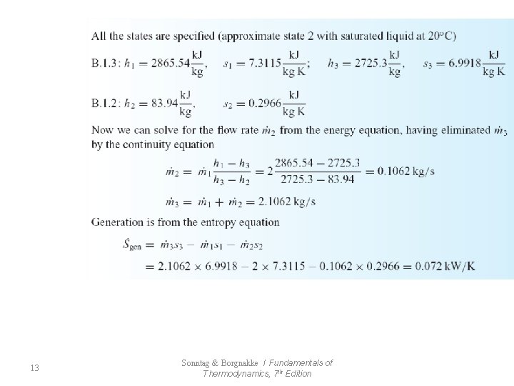 13 Sonntag & Borgnakke / Fundamentals of Thermodynamics, 7 th Edition 
