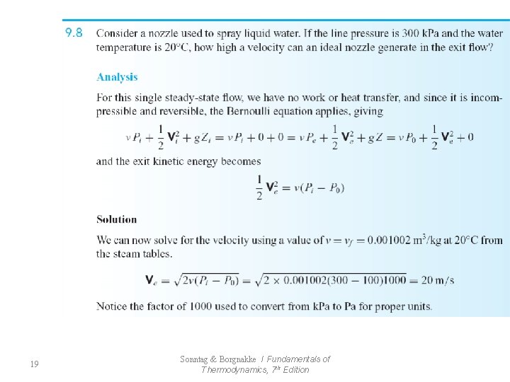19 Sonntag & Borgnakke / Fundamentals of Thermodynamics, 7 th Edition 