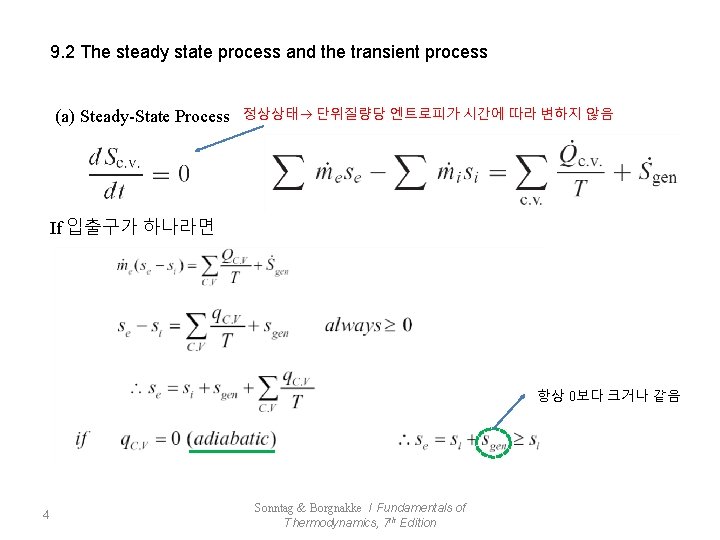 9. 2 The steady state process and the transient process (a) Steady-State Process 정상상태
