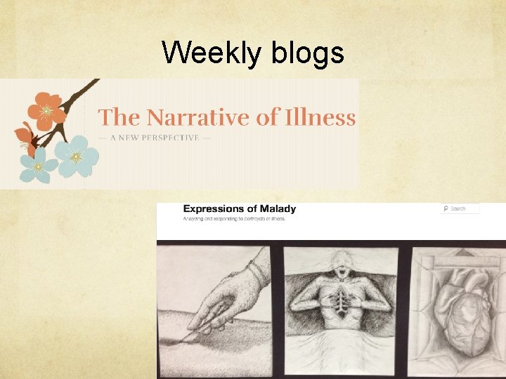 Weekly blogs 