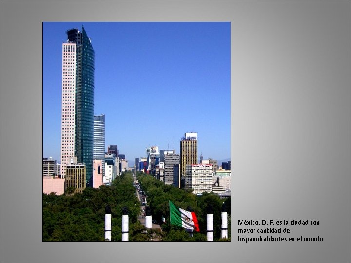 México, D. F. es la ciudad con mayor cantidad de hispanohablantes en el mundo