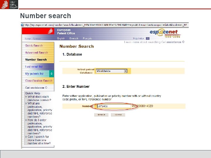 Number search 