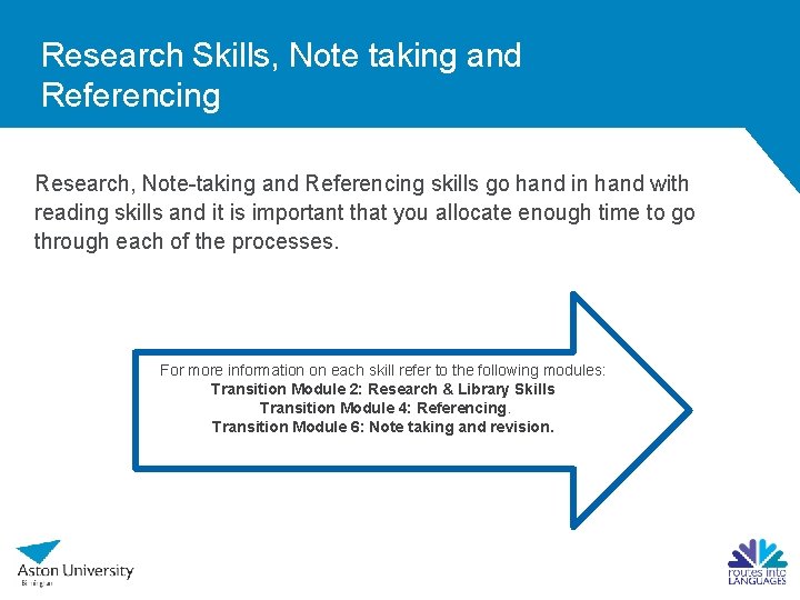 Research Skills, Note taking and Referencing Research, Note-taking and Referencing skills go hand in
