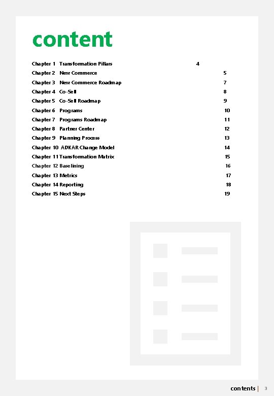 content Chapter 1 Transformation Pillars 4 Chapter 2 New Commerce 5 Chapter 3 New