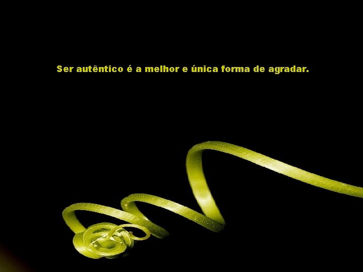 Ser autêntico é a melhor e única forma de agradar. 