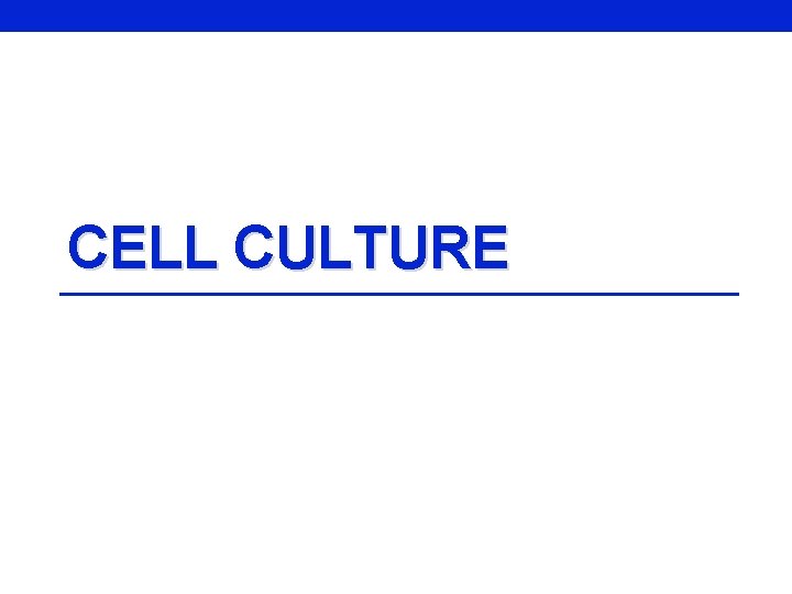 CELL CULTURE 