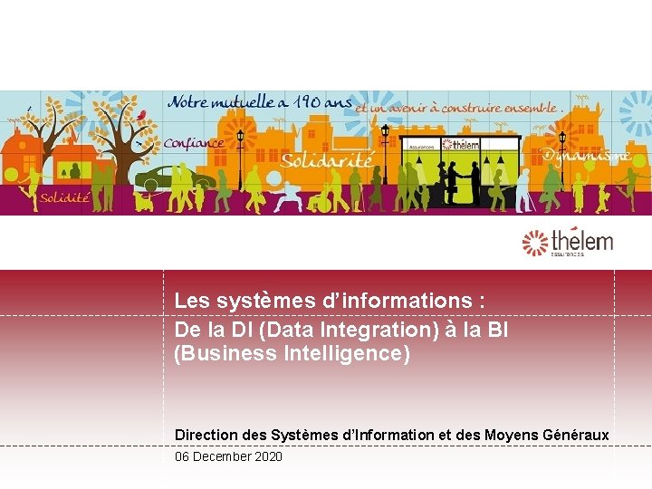 Les systèmes d’informations : De la DI (Data Integration) à la BI (Business Intelligence) Les systèmes d’informations : De la DI (Data Integration) à la BI (Business Intelligence)