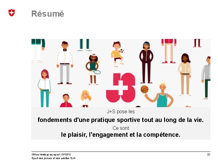 Résumé J+S pose les fondements d'une pratique sportive tout au long de la vie.