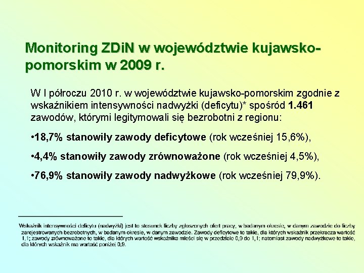 Monitoring ZDi. N w województwie kujawskopomorskim w 2009 r. W I półroczu 2010 r.