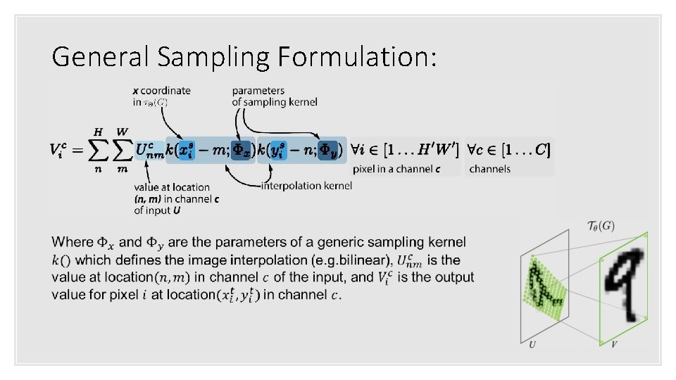 General Sampling Formulation: 