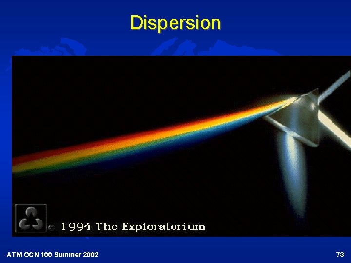 Dispersion ATM OCN 100 Summer 2002 73 Dispersion ATM OCN 100 Summer 2002 73