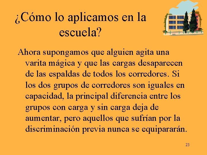 ¿Cómo lo aplicamos en la escuela? Ahora supongamos que alguien agita una varita mágica